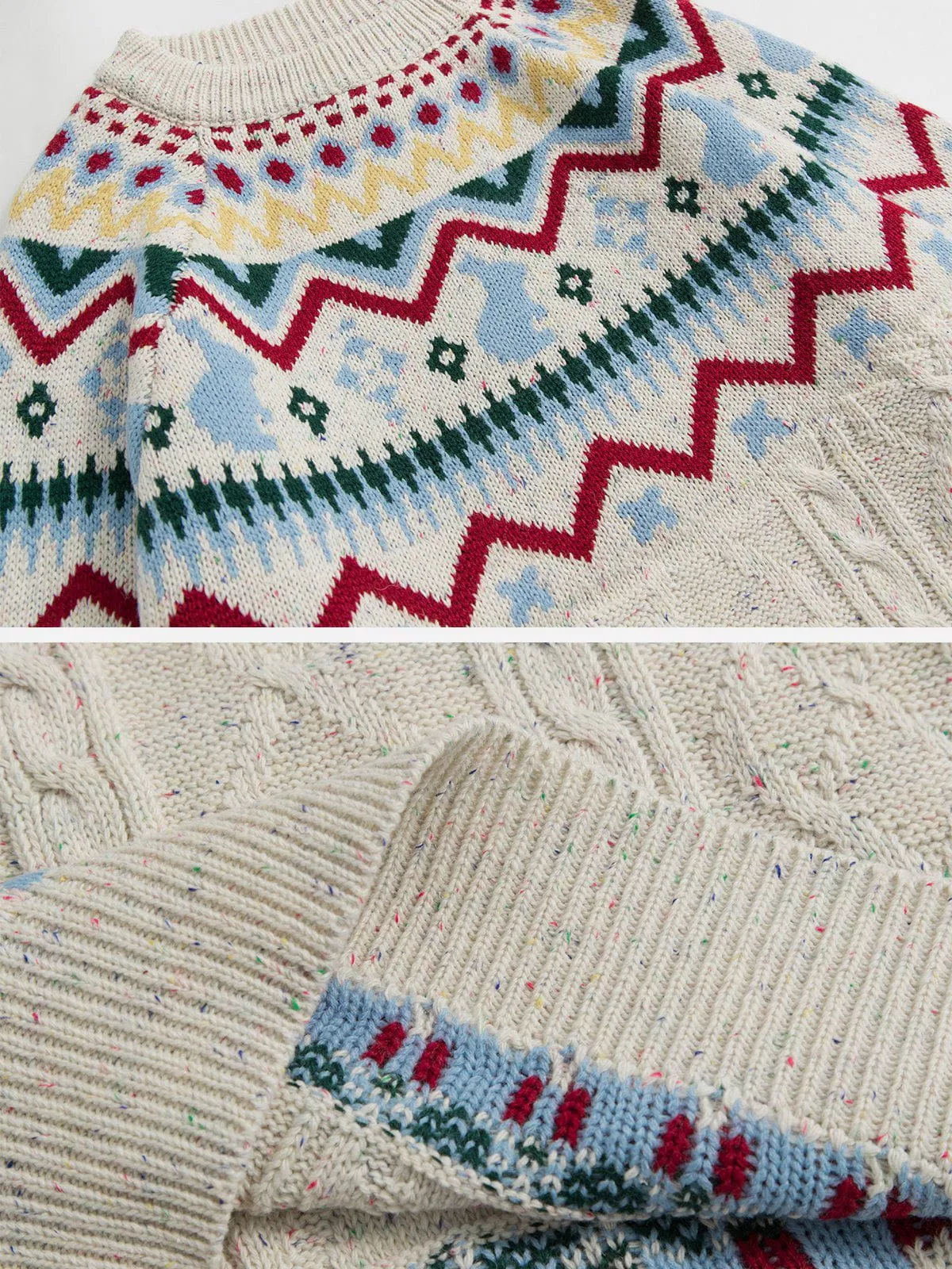 AlanBalen® - Fair Isle Knitted Sweater