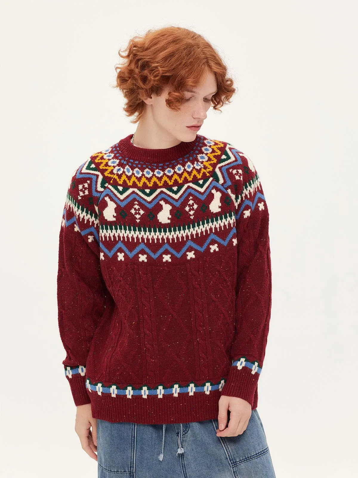 AlanBalen® - Fair Isle Knitted Sweater