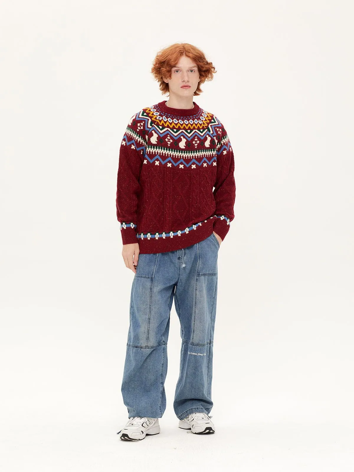 AlanBalen® - Fair Isle Knitted Sweater