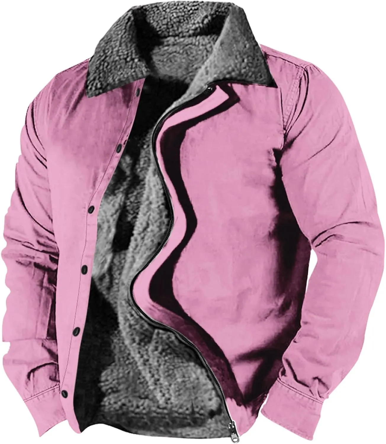 Men's Aztec Western Jackets Cowboy Winter Warm Sherpa Full Zip Fleece Coats Retro Ethnic Vintage Long Sleeve Jacket 2024