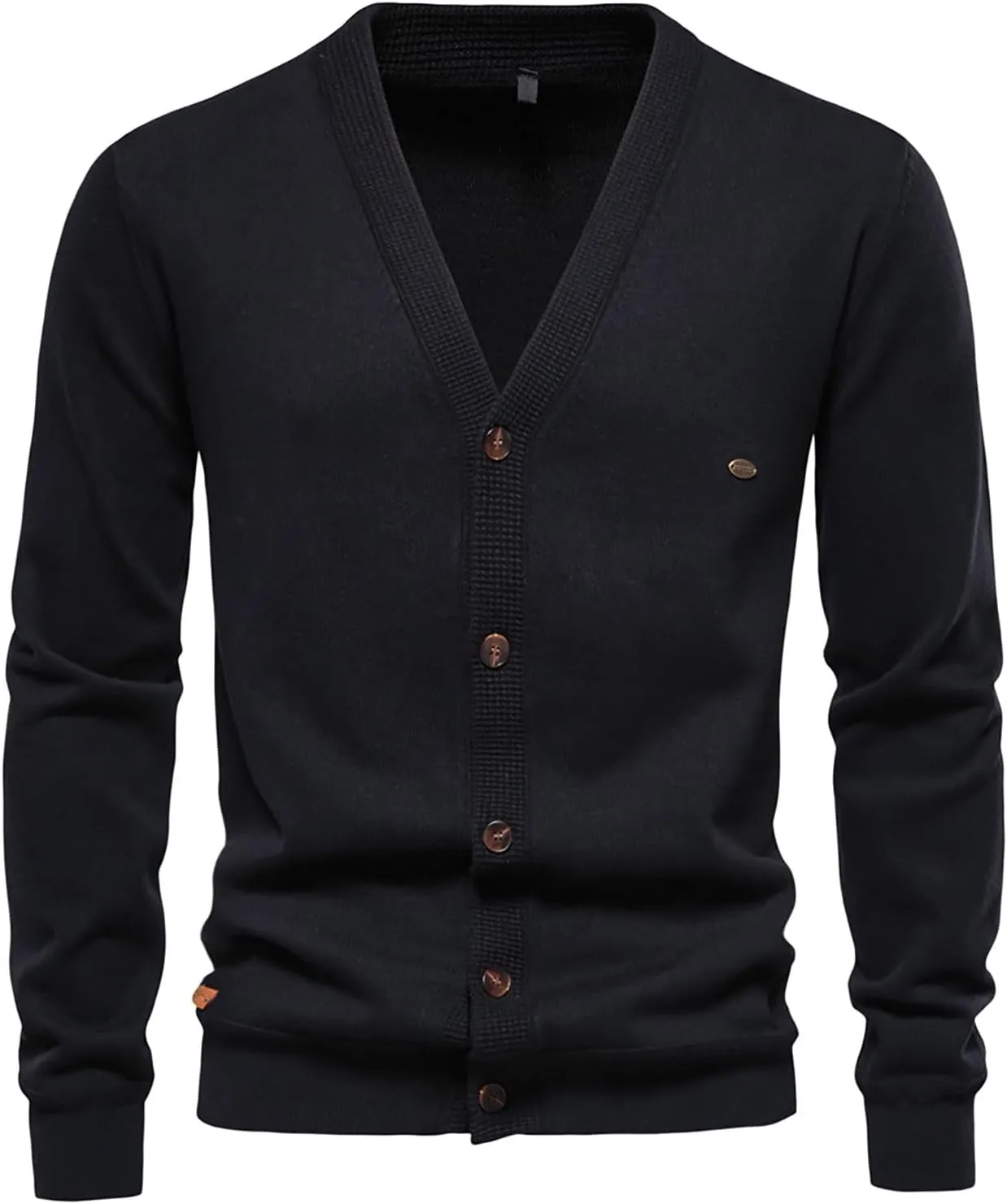 Men's Button Down Sweater Cardigan Long Sleeve V Neck Knitted Sweaters Casual Fall Knit Coat Solid Ribbed Jacket