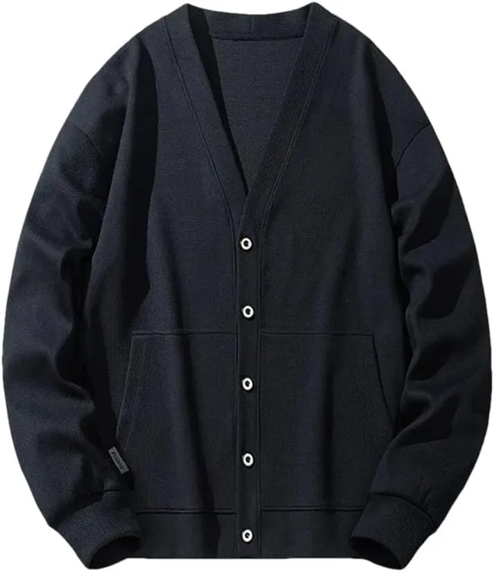 Mens Cardigan Sweaters Long Sleeve V Neck Cardigans Men Knitted Button Down Sweaters