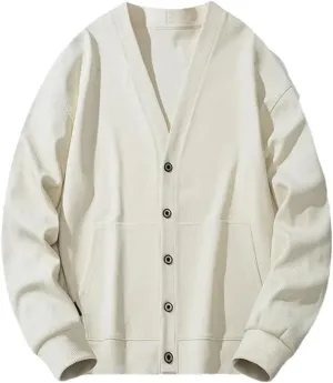 Mens Cardigan Sweaters Long Sleeve V Neck Cardigans Men Knitted Button Down Sweaters