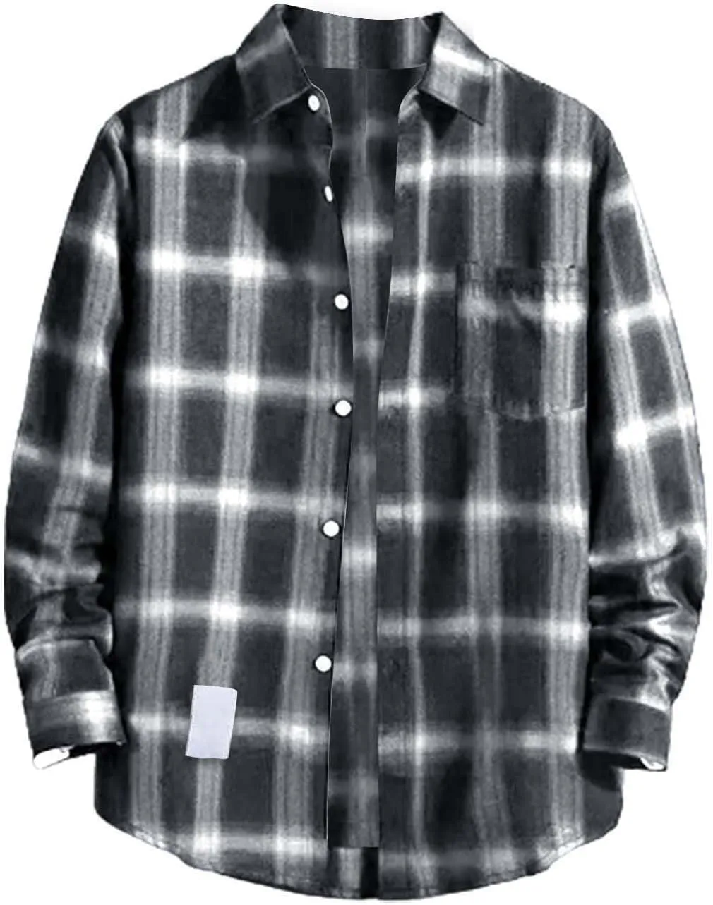 Men's Fleece Lined Flannel Shirt Jacket Sleeve Shirt Tops Men's Cardigan Men Plus Size Big&Tall Mens Coat with Hood