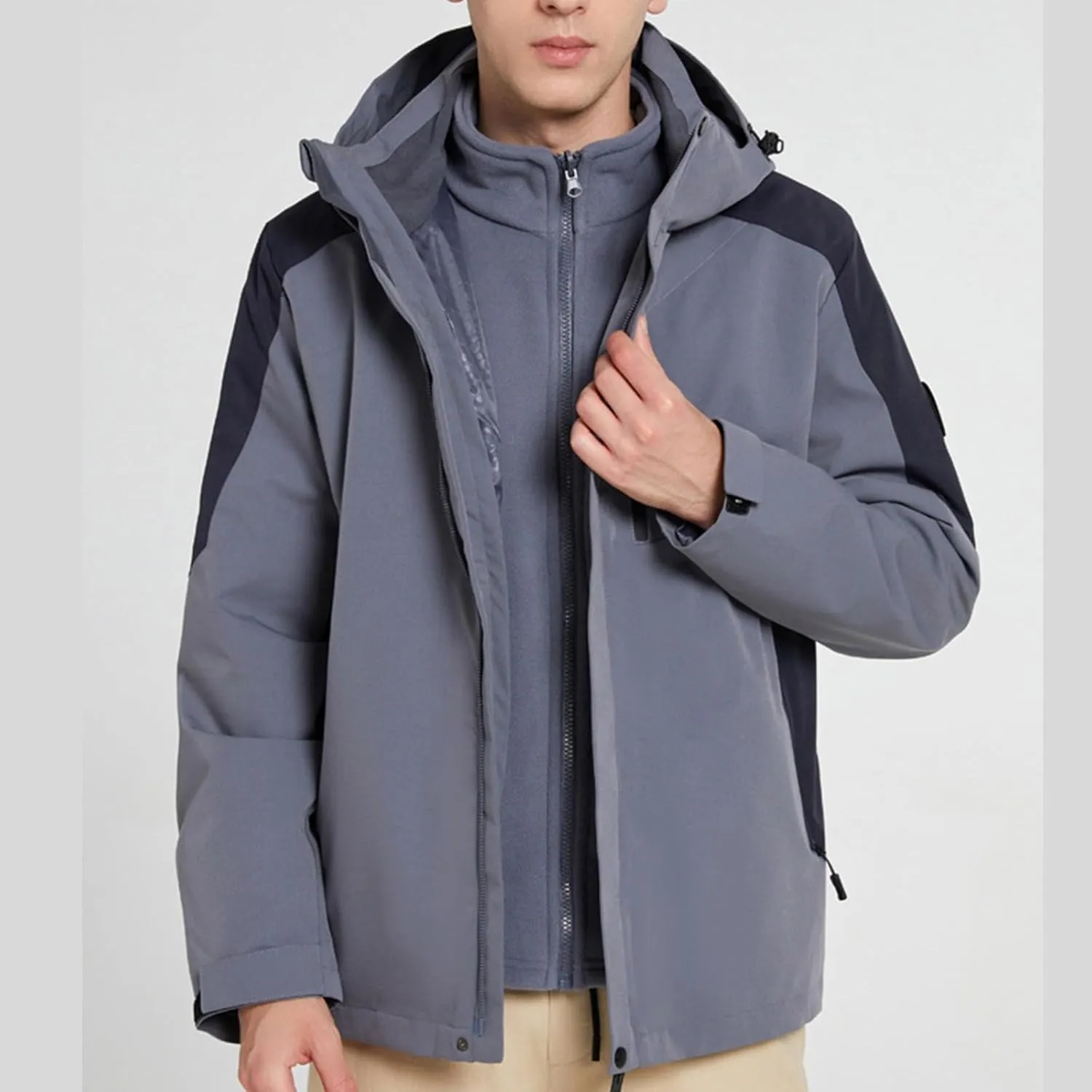Mens Mountain Waterproof Ski Snow Jacket Winter Windproof Rain Jackets Lightweight Mountain Sport Jackets Outdoor