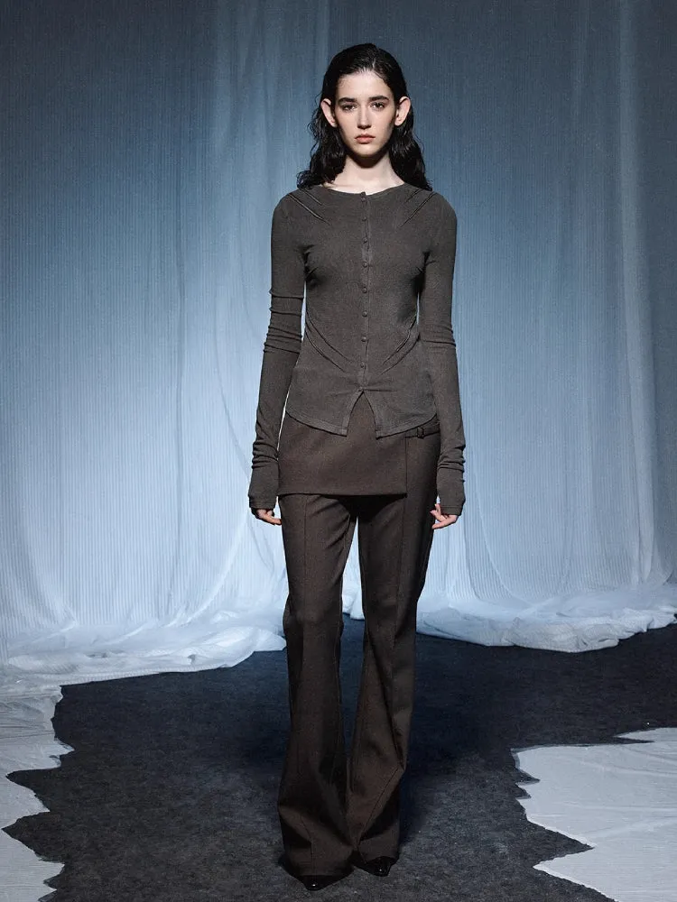 Slim fit long sleeve tops【s0000007433】