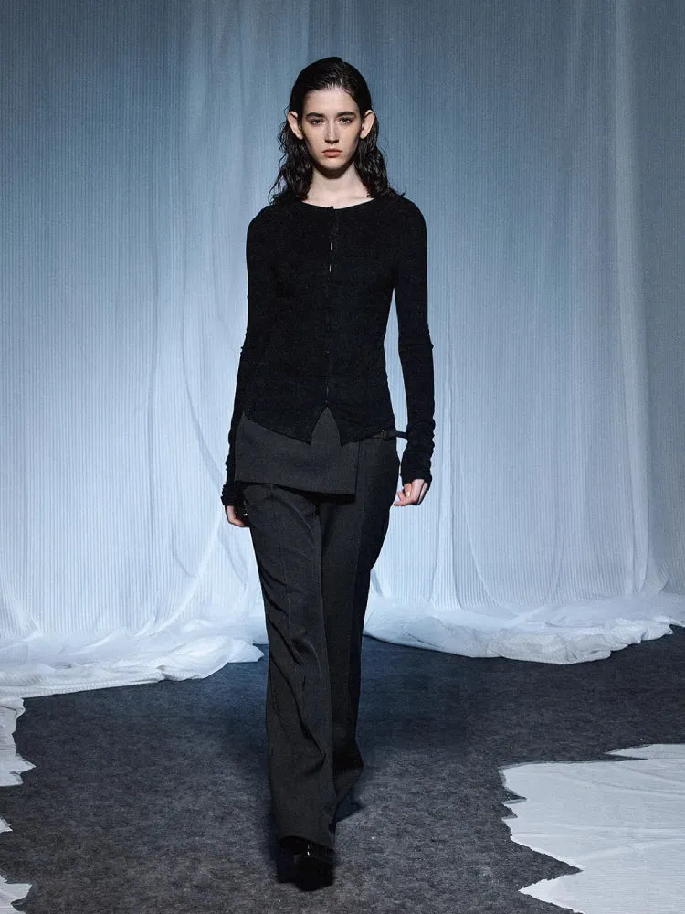 Slim fit long sleeve tops【s0000007433】