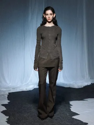 Slim fit long sleeve tops【s0000007433】