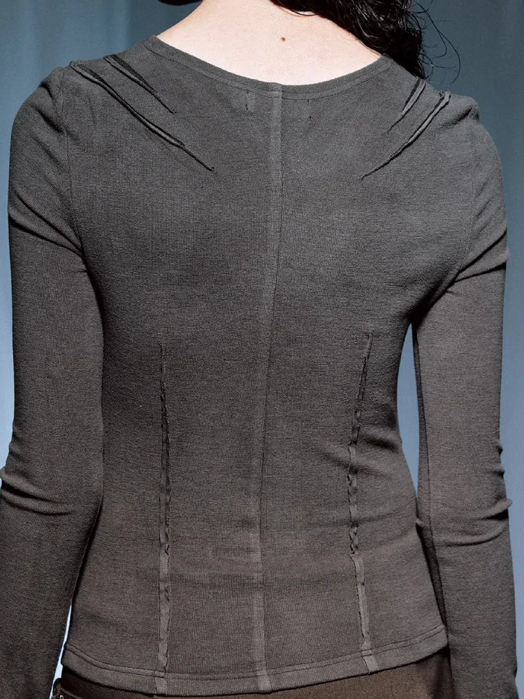 Slim fit long sleeve tops【s0000007433】
