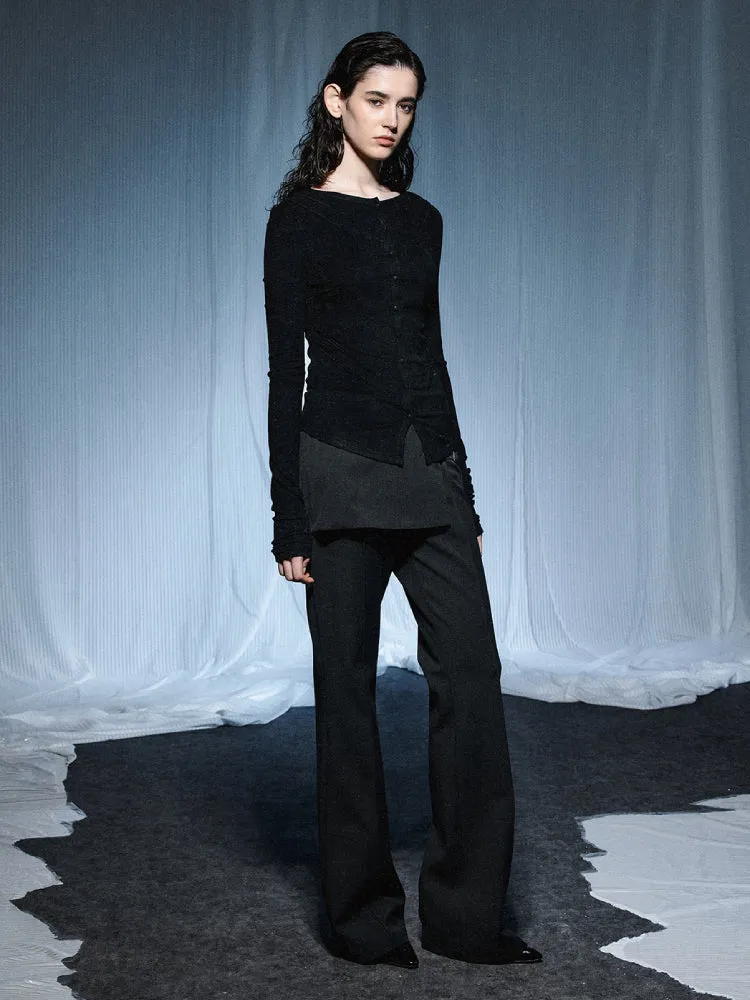Slim fit long sleeve tops【s0000007433】