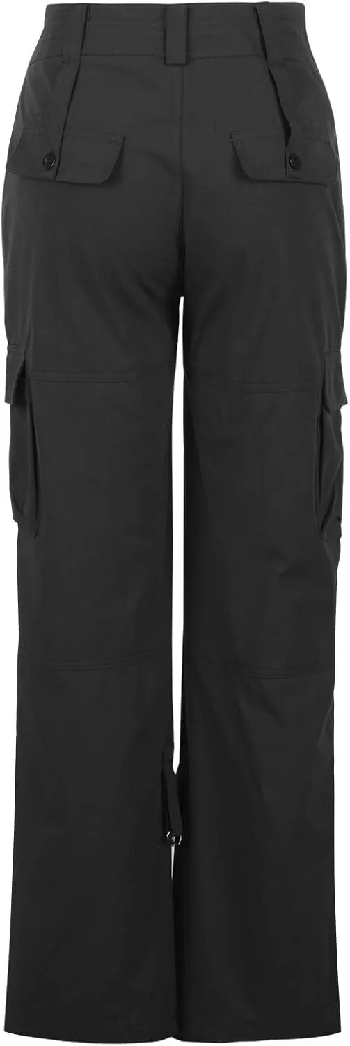 TANGNADE Women's High Rise Straight Leg Y2K Streetwear Cargo Pants Baggy Pants with Pocket Summer Pants for Women 2024