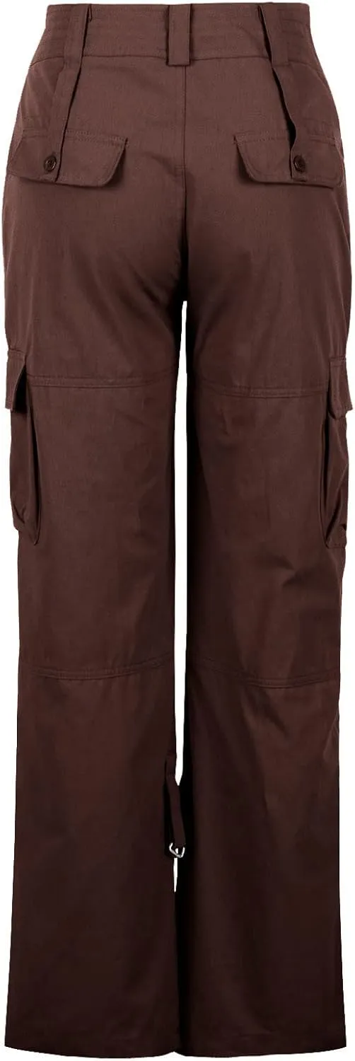 TANGNADE Women's High Rise Straight Leg Y2K Streetwear Cargo Pants Baggy Pants with Pocket Summer Pants for Women 2024