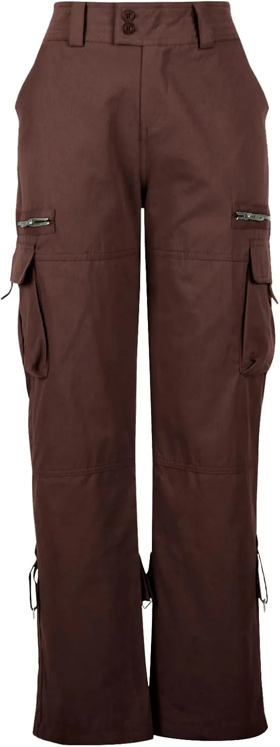 TANGNADE Women's High Rise Straight Leg Y2K Streetwear Cargo Pants Baggy Pants with Pocket Summer Pants for Women 2024