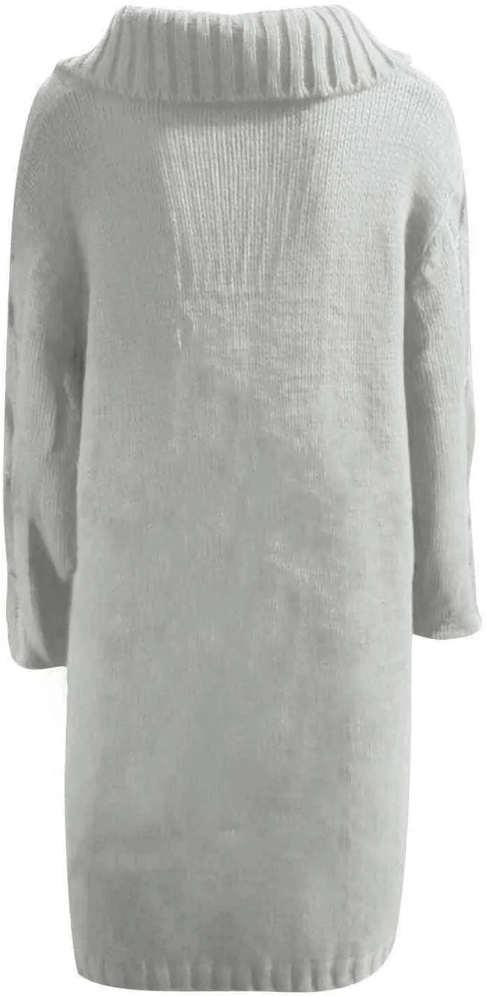 Women's Oversized Sweaters 2023 Knitted Button Loose Women Sleeve Sweater Casual Long Sleeve Crewneck Loose Long