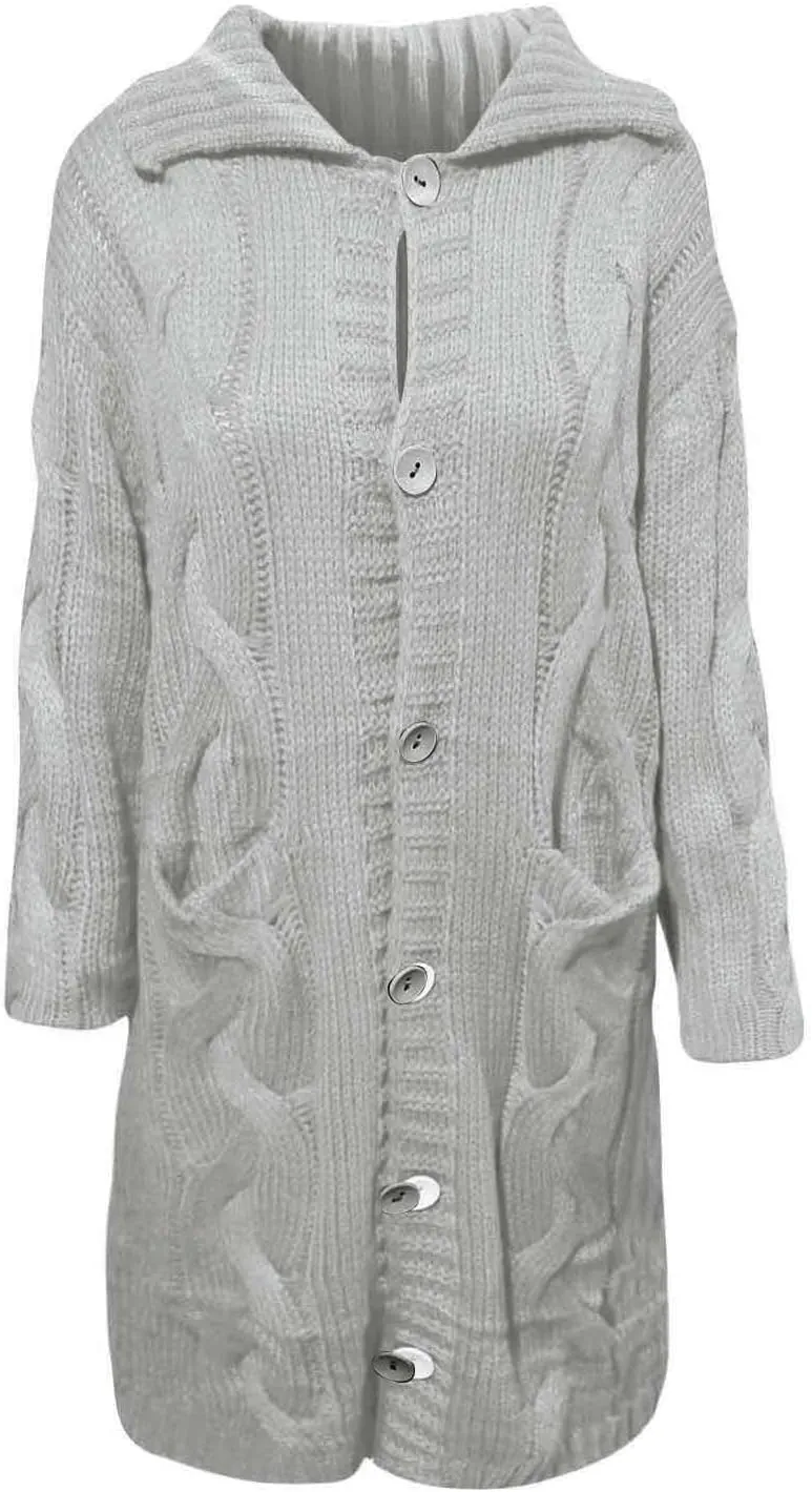 Women's Oversized Sweaters 2023 Knitted Button Loose Women Sleeve Sweater Casual Long Sleeve Crewneck Loose Long