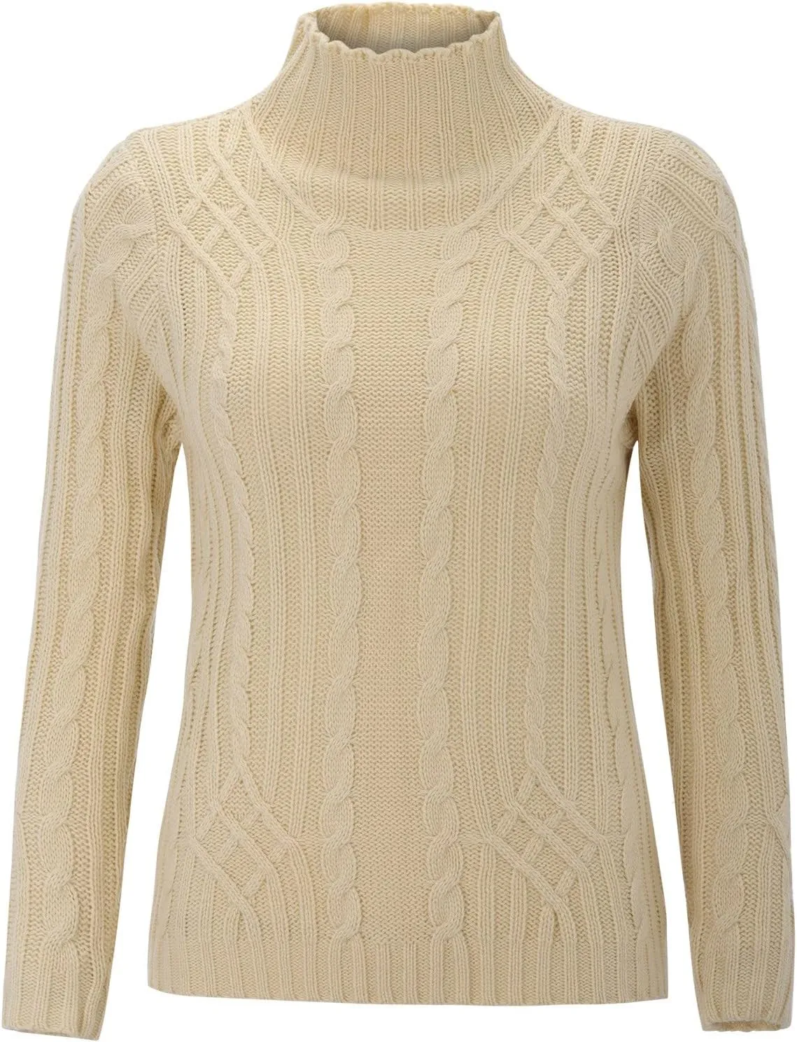 Womens Slim Fit Sexy Sweaters 2024 Winter Cable Knit Light Sweaters for Women Knitted Trendy Turtleneck Solid Warm